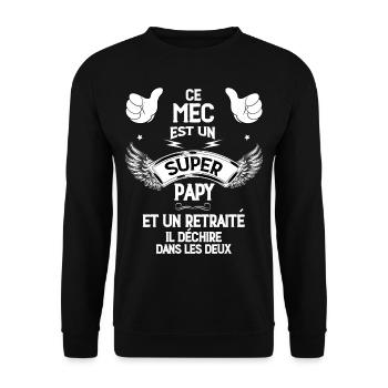 Mon Papy est Ce Mec Qui Déchire - Sweat-shirt Unisexe - noir - Devant - Alina (178cm) & Michal (187cm)