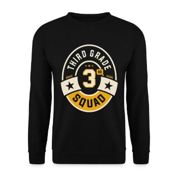 Third 3rd Grade Squad Team Back To School - Unisex Sweatshirt - black - Front - Alina (178cm) & Michal (187cm)