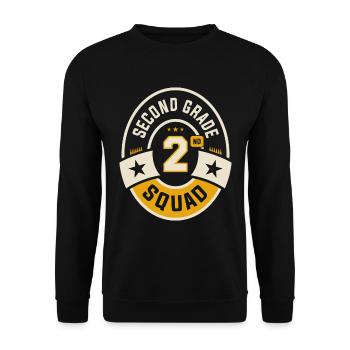 Second 2nd Grade Squad Team Back To School - Unisex Sweatshirt - black - Front - Alina (178cm) & Michal (187cm)