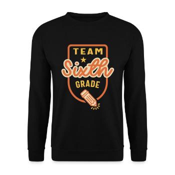 Team Sixth Grade Teacher Student Back to School - Unisex Sweatshirt - black - Front - Alina (178cm) & Michal (187cm)