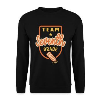 Team Seventh Grade Teacher Student Back to School - Unisex Sweatshirt - black - Front - Alina (178cm) & Michal (187cm)