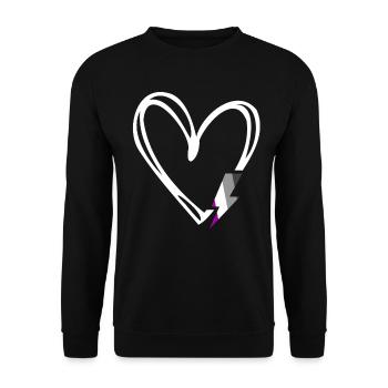 Subtil Ace Pride Fier allié Mois de la fierté Asexué - Sweat-shirt Unisexe - noir - Devant - Alina (178cm) & Michal (187cm)