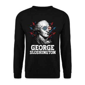George Sloshington 4th Of July Men American Flag - Unisex Sweatshirt - black - Front - Alina (178cm) & Michal (187cm)
