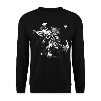 Magic: The Gathering Drawing Of Ajani White - Unisex Sweatshirt - black - Front - Alina (178cm) & Michal (187cm)
