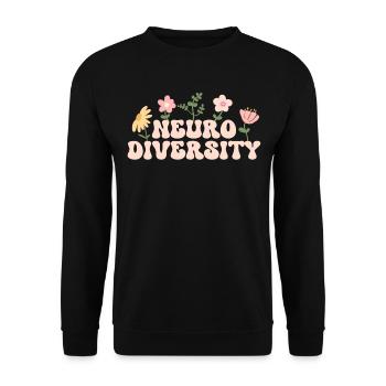 Chemise de neurodiversité Autisme Sensibilisation au TDAH accélérée - Sweat-shirt Unisexe - noir - Devant - Alina (178cm) & Michal (187cm)