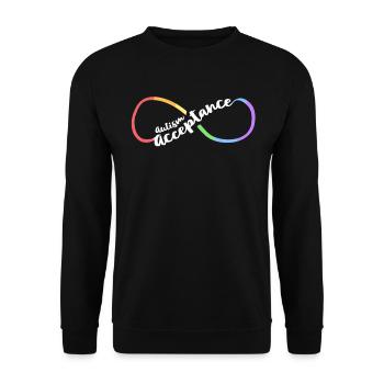 Autism Acceptance Women Mom Awareness Infinity - Unisex Sweatshirt - black - Front - Alina (178cm) & Michal (187cm)
