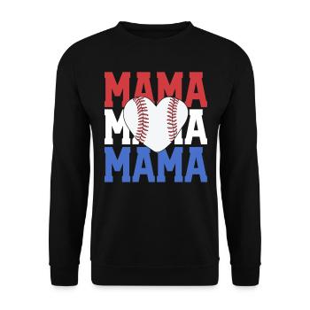 Baseball Mama Shirt Vintage Retro American - Unisex Sweatshirt - black - Front - Alina (178cm) & Michal (187cm)