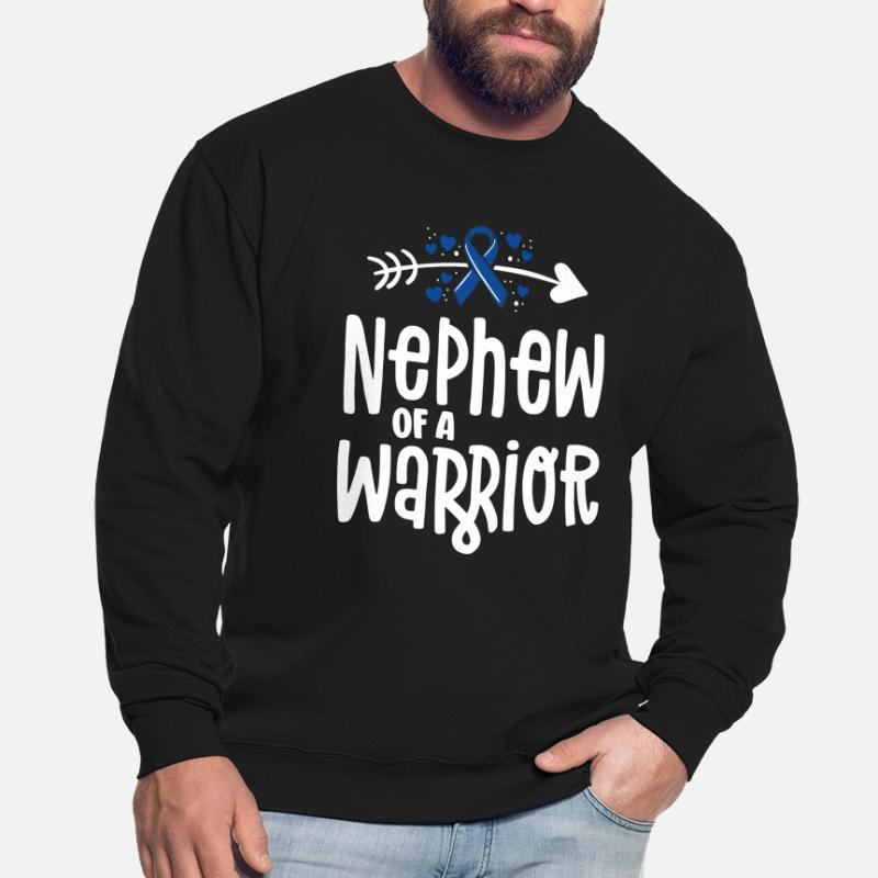 Neffe eines Krieger-Support-Teams Darmkrebs Unisex Pullover