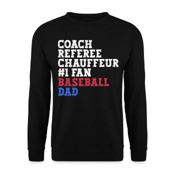 Chemise de père de baseball drôle de baseball disant mon fils - Sweat-shirt Unisexe - noir - Devant - Alina (178cm) & Michal (187cm)