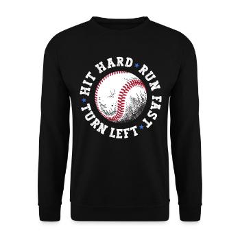 Drôle de chemise de baseball Maman Papa a frappé dur Courir vite - Sweat-shirt Unisexe - noir - Devant - Alina (178cm) & Michal (187cm)