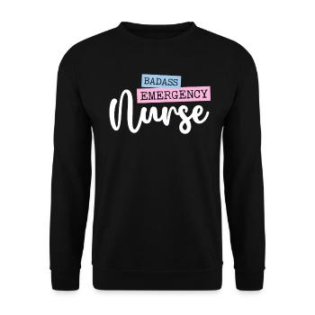 Badass Infirmière d’urgence Trauma Queen ER Emergency - Sweat-shirt Unisexe - noir - Devant - Alina (178cm) & Michal (187cm)