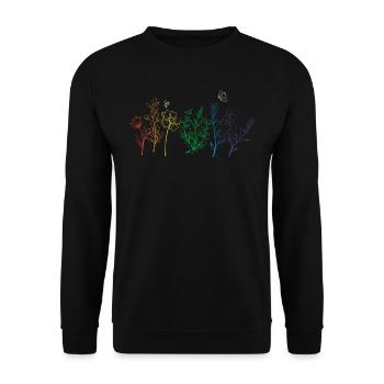 Pride Wildflowers Chemise Botanical Rainbow LGBT - Sweat-shirt Unisexe - noir - Devant - Alina (178cm) & Michal (187cm)