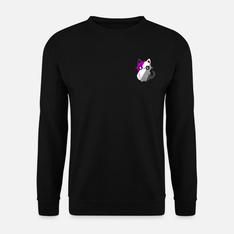Pocket Cat Asexual Pride Month Minimalistisch Subtil - Unisex Pullover - Schwarz