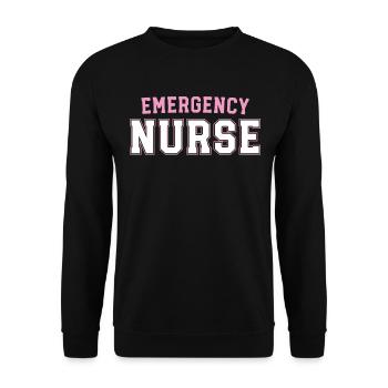 Emergency Nurse Trauma Queen Retro ER Emergency - Unisex Sweatshirt - black - Front - Alina (178cm) & Michal (187cm)