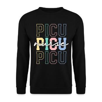 Infirmière de l’USIP Rainbow Retro Soins intensifs pédiatriques - Sweat-shirt Unisexe - noir - Devant - Alina (178cm) & Michal (187cm)