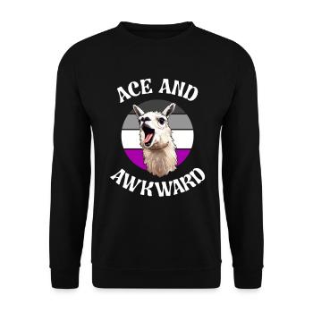 Ass und unbeholfen lustig asexuell Pride Month Niedlich - Unisex Pullover - Schwarz - Vorne - Alina (178cm) & Michal (187cm)