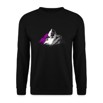 Subtil Mois de la fierté asexuée Randonnée en montagne - Sweat-shirt Unisexe - noir - Devant - Alina (178cm) & Michal (187cm)