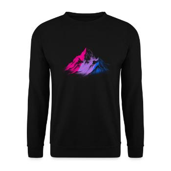 Subtiler bisexueller Pride Month Bergwandern - Unisex Pullover - Schwarz - Vorne - Alina (178cm) & Michal (187cm)