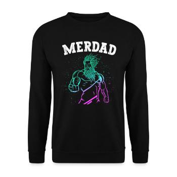 Merdad Familie Meerjungfrau Vater der Meerjungfrau Geburtstag - Unisex Pullover - Schwarz - Vorne - Alina (178cm) & Michal (187cm)