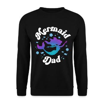 Sirène Papa Père Matching Famille Sirène - Sweat-shirt Unisexe - noir - Devant - Alina (178cm) & Michal (187cm)