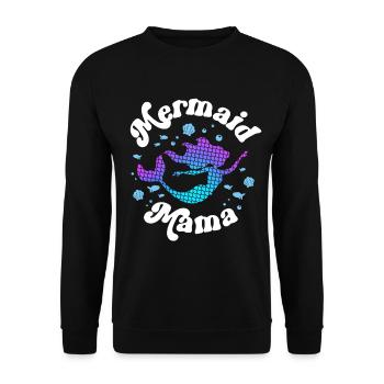 Mermaid Mama Themed Party Mom of the Mermaid - Unisex Sweatshirt - black - Front - Alina (178cm) & Michal (187cm)