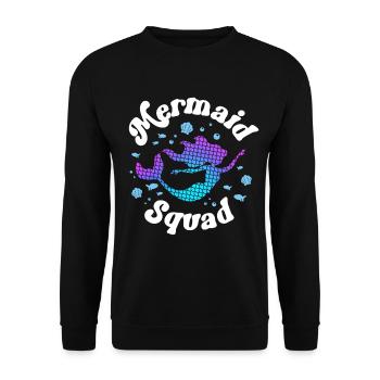 Mermaid Squad Themed Party Matching Family - Unisex Sweatshirt - black - Front - Alina (178cm) & Michal (187cm)