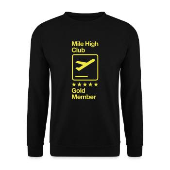 Mile High Club Gold Member - Unisex Pullover - Schwarz - Vorne - Alina (178cm) & Michal (187cm)