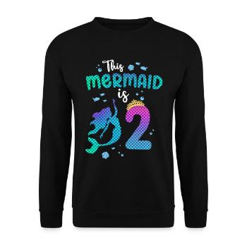 Cette sirène est 2 ans sirène fille 3ème - Sweat-shirt Unisexe - noir - Devant - Alina (178cm) & Michal (187cm)