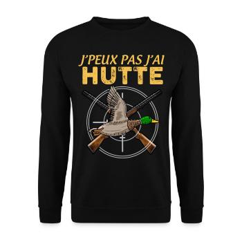 Chasseur De Canard Saison Chasse - Sweat-shirt Unisexe - noir - Devant - Alina (178cm) & Michal (187cm)