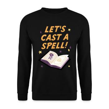 Lets cast a spell, Halloween - Unisex Sweatshirt - black - Front - Alina (178cm) & Michal (187cm)