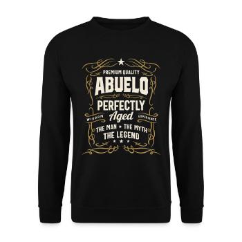 Abuelo The Man The Myth the Legend Funny Grandpa - Unisex Sweatshirt - black - Front - Alina (178cm) & Michal (187cm)