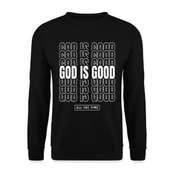 God Is Good All The Time - Inspirational Design - Unisex Sweatshirt - black - Front - Alina (178cm) & Michal (187cm)