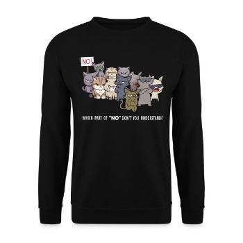 QUELLE PARTIE DU NON NE COMPRENEZ-VOUS PAS? DRÔLES DE CHATS - Sweat-shirt Unisexe - noir - Devant - Alina (178cm) & Michal (187cm)