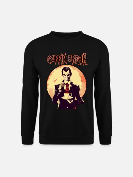 A vampire drinking coffee - Unisex Sweatshirt - black