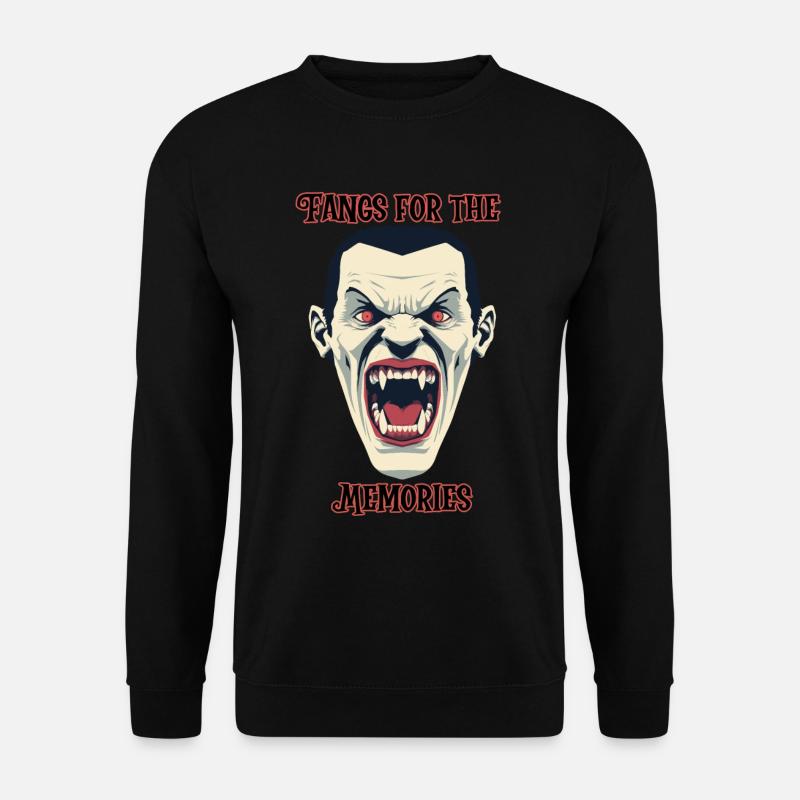 Dracula Vampire baring teeth, Halloween - Unisex Sweatshirt - black