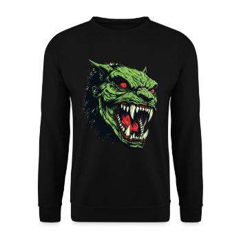 Orkkopf, Dämon, Ghul - Unisex Pullover - Schwarz - Vorne - Alina (178cm) & Michal (187cm)