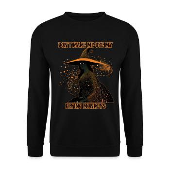 Witch silhouette, Flying Monkeys - Unisex Sweatshirt - black - Front - Alina (178cm) & Michal (187cm)
