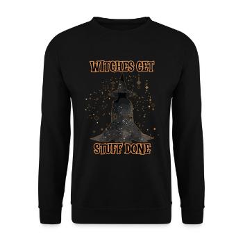 Witches Get Stuff, Halloween Done, - Unisex Sweatshirt - black - Front - Alina (178cm) & Michal (187cm)