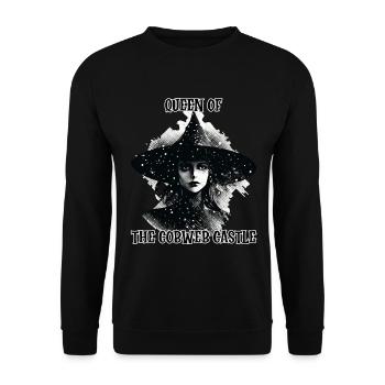 Witch, Queen of the Cobweb Castle - Unisex Sweatshirt - black - Front - Alina (178cm) & Michal (187cm)