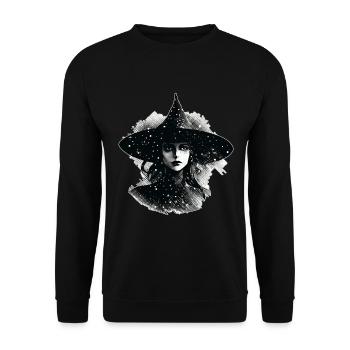 Witch's head in black and white, Halloween - Unisex Sweatshirt - black - Front - Alina (178cm) & Michal (187cm)