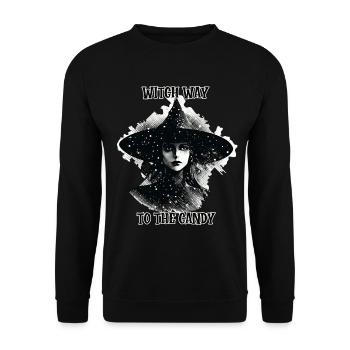 Witch Way to the Candy, Halloween - Unisex Sweatshirt - black - Front - Alina (178cm) & Michal (187cm)