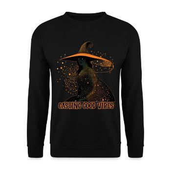 Witch Casting Vibes, Halloween - Unisex Sweatshirt - black - Front - Alina (178cm) & Michal (187cm)