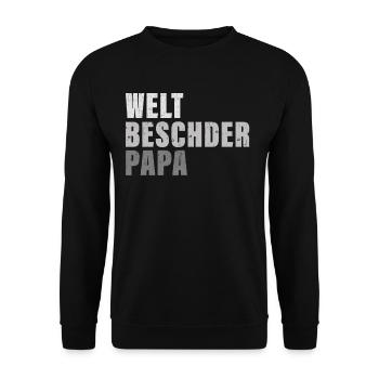 Welt Beschder Papa Bester Vater Schwäbisch Schwabe - Unisex Pullover - Schwarz - Vorne - Alina (178cm) & Michal (187cm)