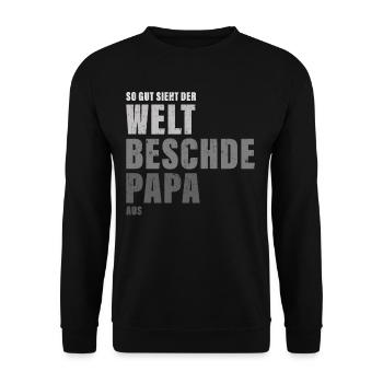 Welt Beschder Papa Bester Vater Schwäbisch Schwabe - Unisex Pullover - Schwarz - Vorne - Alina (178cm) & Michal (187cm)
