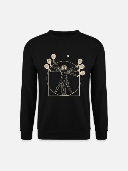 Vitruvian Man Padel Tennis Paddle - Unisex Pullover - Schwarz