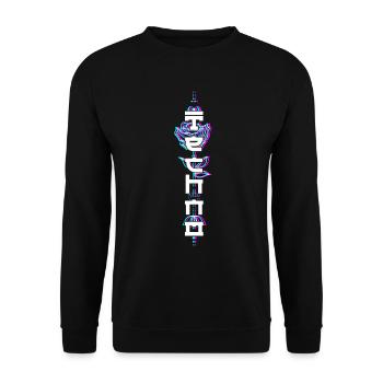 Techno Aesthetic Goth Rave Japan Rose Festival - Unisex Pullover - Schwarz - Vorne - Alina (178cm) & Michal (187cm)