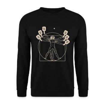 Vitruvian Man Pickleball - Unisex Sweatshirt - black - Front - Alina (178cm) & Michal (187cm)