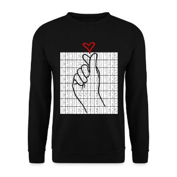 I kiss your heart love message - Unisex Sweatshirt - black - Front - Alina (178cm) & Michal (187cm)