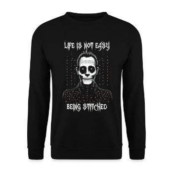 La vie n’est pas facile d’être cousu, monstre de Franken - Sweat-shirt Unisexe - noir - Devant - Alina (178cm) & Michal (187cm)