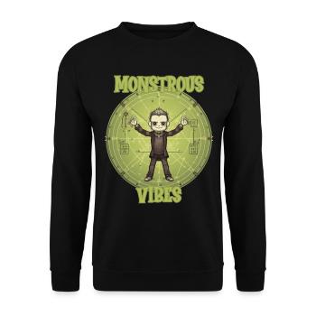 Vibrations monstrueuses, monstre Franken - Sweat-shirt Unisexe - noir - Devant - Alina (178cm) & Michal (187cm)